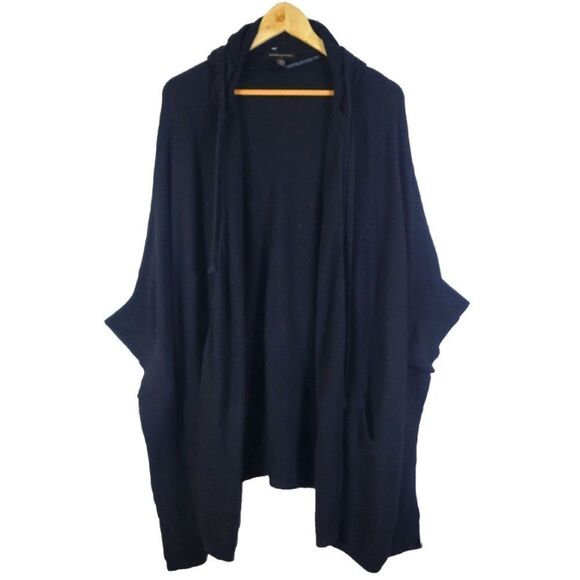 Banana Republic Black Knit Open Front Oversized Shrug Hoodie - Picture 1 of 13